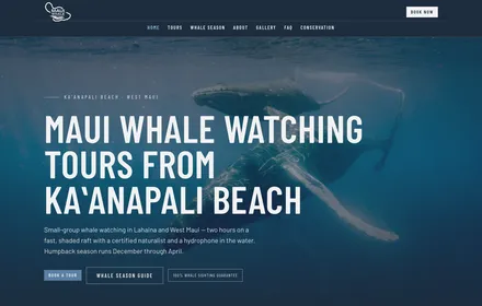 The Maui Whale Adventures website
